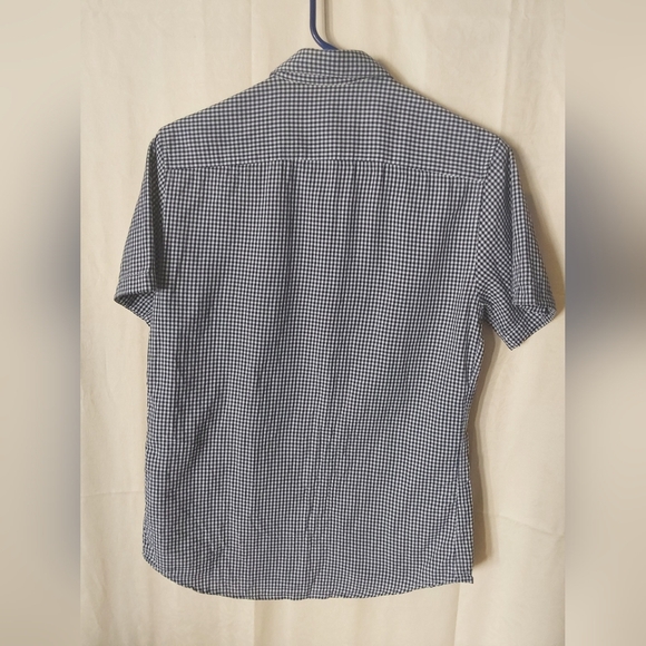 Topman Shirts, Men's Blue and White Checkered, Button Down, Shirt, Size Medium - Picture 5 of 6